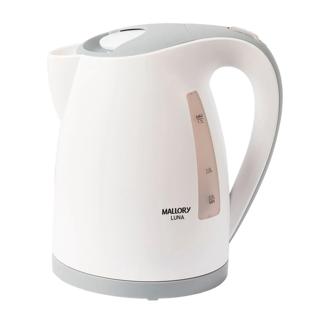 Chaleira Elétrica Luna - 1,7L, Base Rotativa 360º, Desligamento Automático, Indicador de Nível de Água