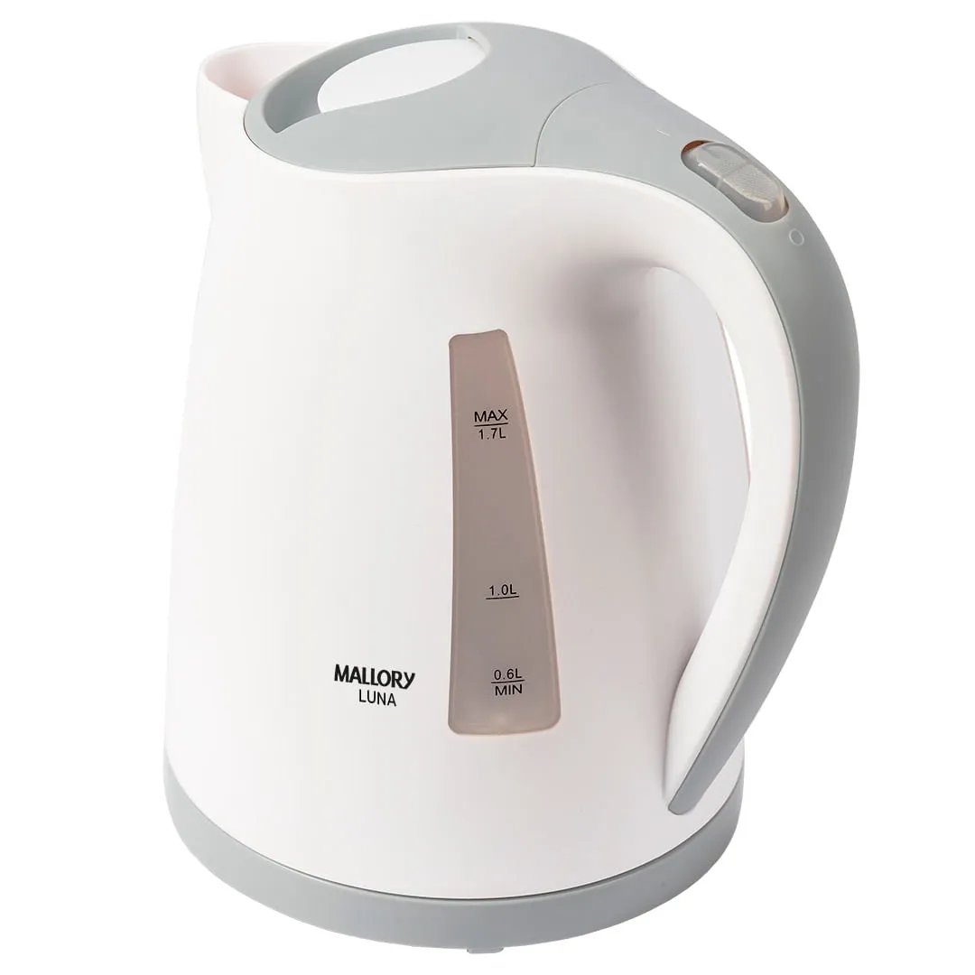 Chaleira Elétrica Luna - 1,7L, Base Rotativa 360º, Desligamento Automático, Indicador de Nível de Água
