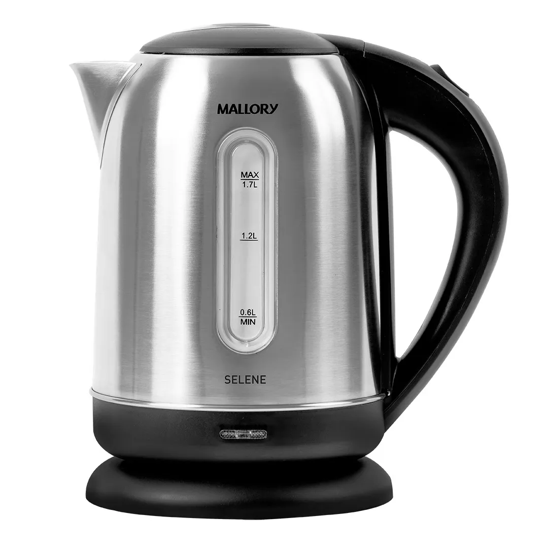 Chaleira Elétrica Selene - 1,7L, Aço Inoxidável, Base Rotativa 360º, Desligamento Automático