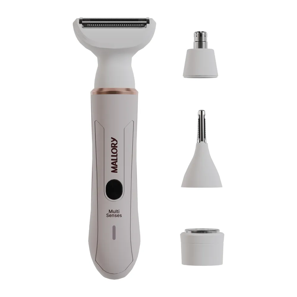 Depilador Feminino Multi Senses – 4 em 1, Aparador Corporal, Rente à Pele, Nariz e Sobrancelhas, Case para Viagem – Bivolt