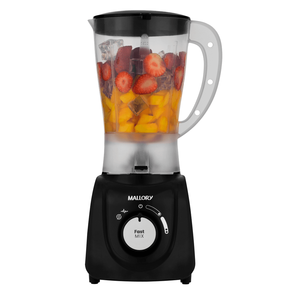 Liquidificador Fast Mix - 2 Velocidades, Pulsar, Autolimpeza, Jarra 2,1L, Faca Inox, Alça Ergonômica - Preto