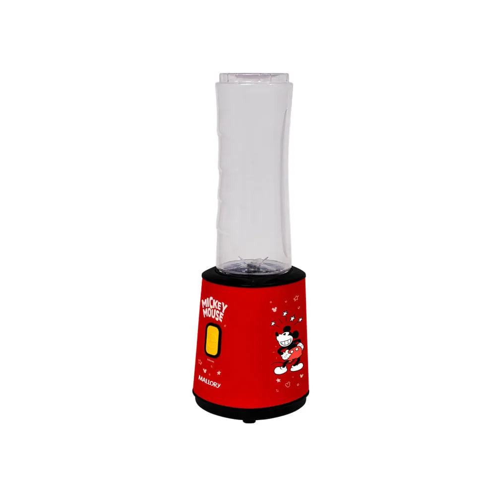 Liquidificador Individual Mickey Mouse - 2 Copos: 400ml e 600 ml, 300W de potência, Pés antiderrapantes, Comprimento do cabo de 122cm