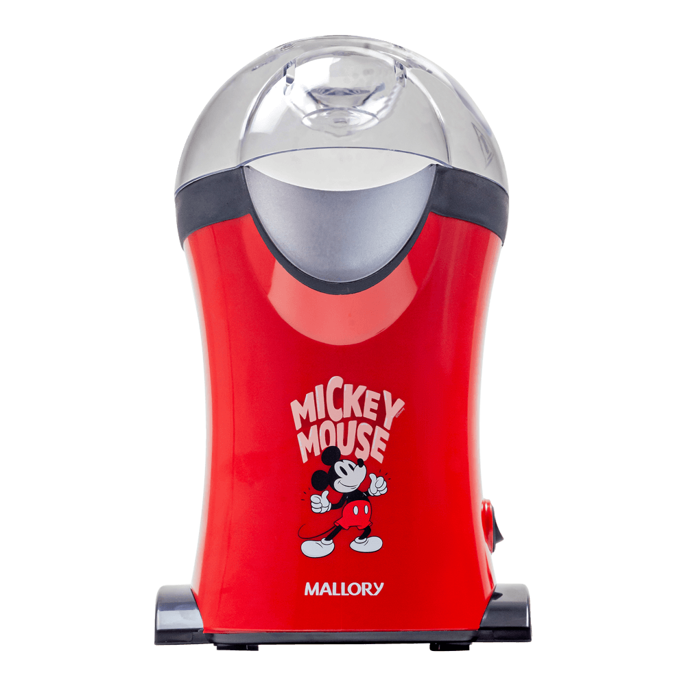Pipoqueira Elétrica Mickey Mouse - Pipocas Sequinhas e Sem Óleo, Bocal Expedidor, Copo Medidor para Manteiga e Pés Antiderrapantes