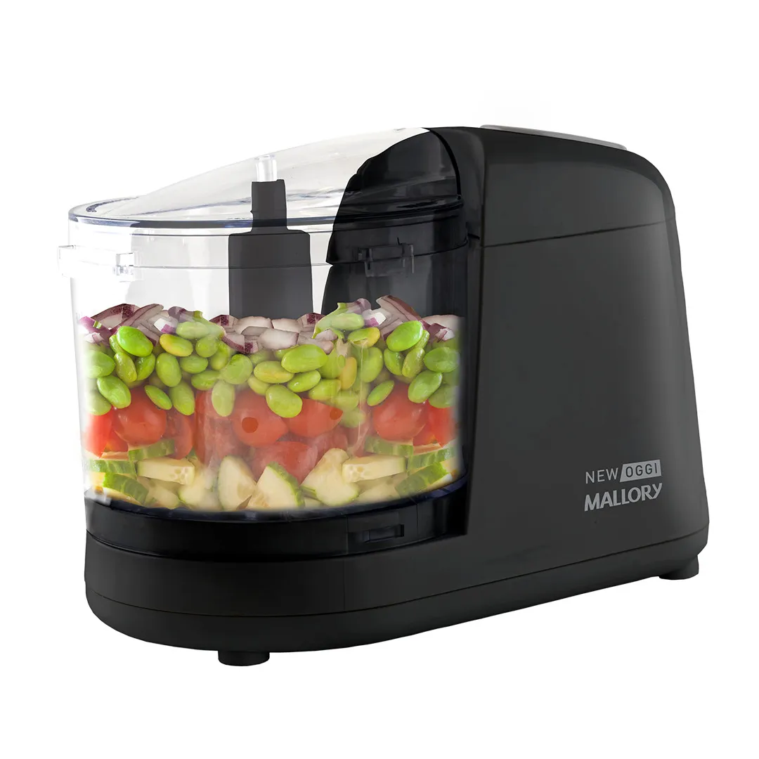 Mini Processador New Oggi -- 150W, 350ml, Corte, Trituração e Moagem, Pés Antiderrapantes, Sistema de Segurança