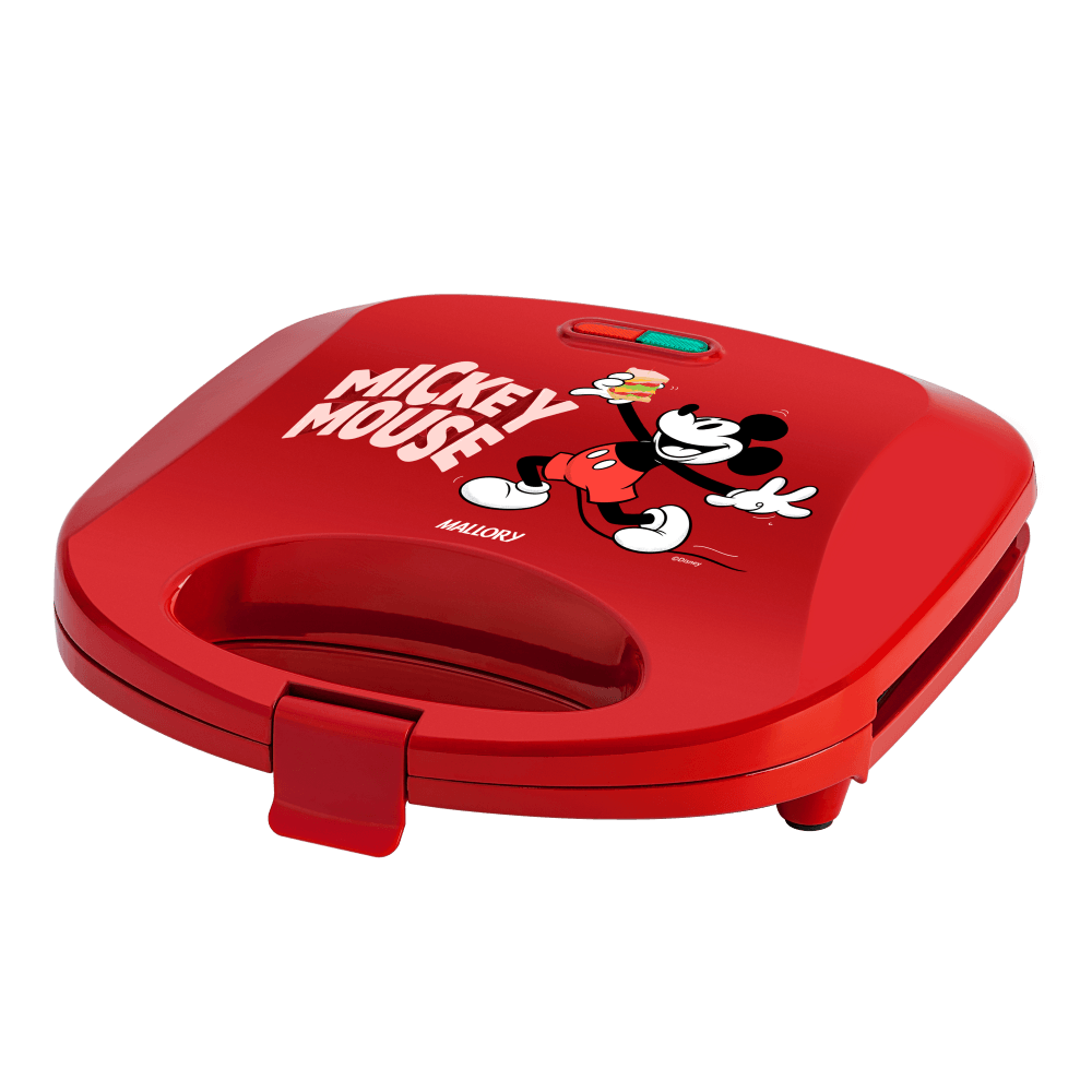 Sanduicheira Elétrica Mickey Mouse Funny Plates - Placas com Design, Superfície Antiaderente, Luzes LED, Alça com Toque Frio