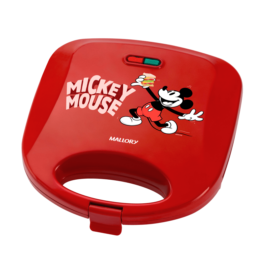 Sanduicheira Elétrica Mickey Mouse Funny Plates - Placas com Design, Superfície Antiaderente, Luzes LED, Alça com Toque Frio