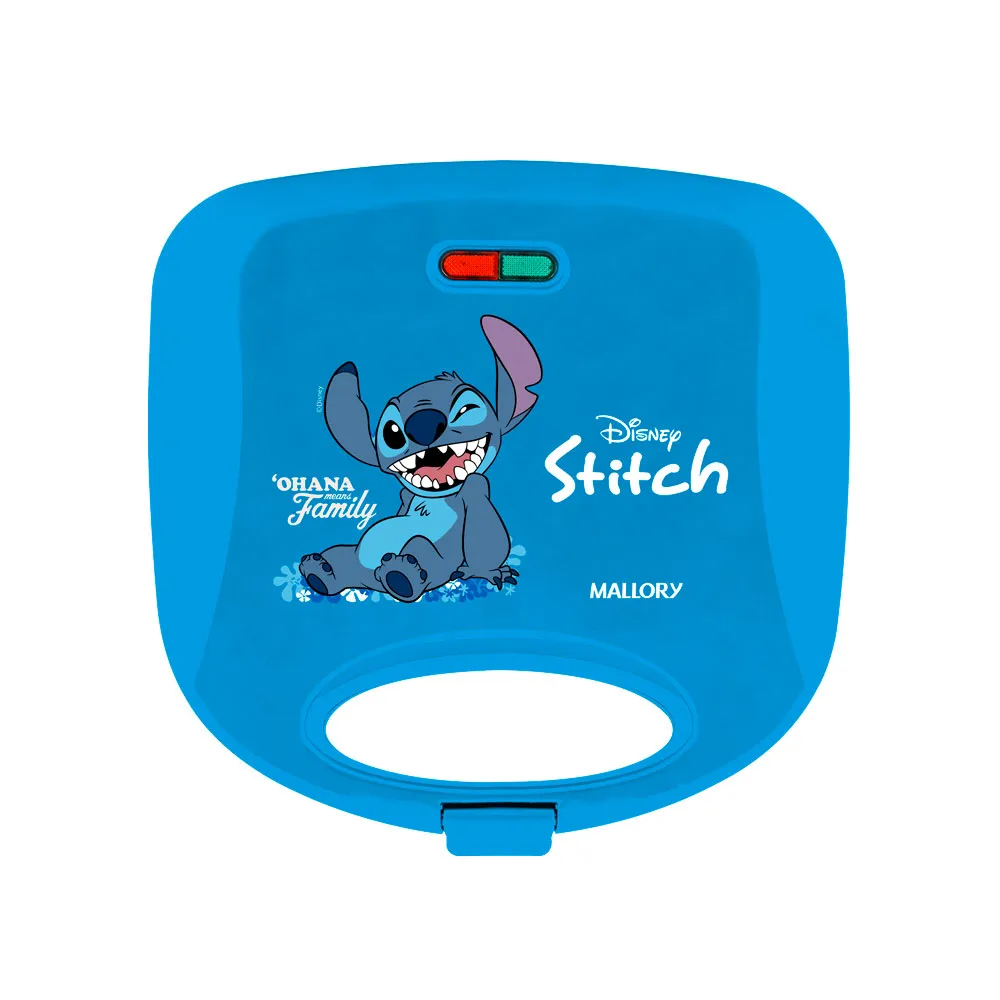 Sanduicheira Elétrica Stitch - Placas com Design Exclusivo, Superfície Antiaderente, Luzes LED, Alça com Toque Frio e Trava de Segurança
