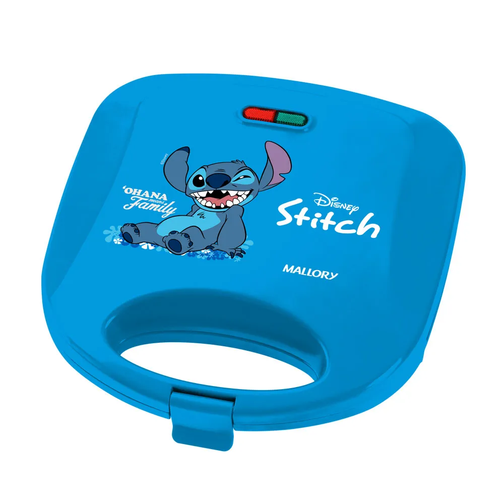 Sanduicheira Elétrica Stitch - Placas com Design Exclusivo, Superfície Antiaderente, Luzes LED, Alça com Toque Frio e Trava de Segurança